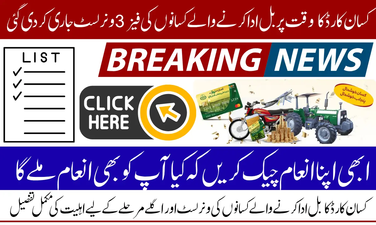 Kisan Card Phase 3 Winners List For Those Who Won The Prizes For Timely Making Payment 2025