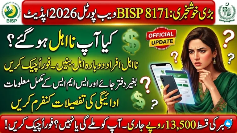 BISP 8171 Web Portal 2026 For Recheck Eligibility 13500 Of November Step-By-Step Guide