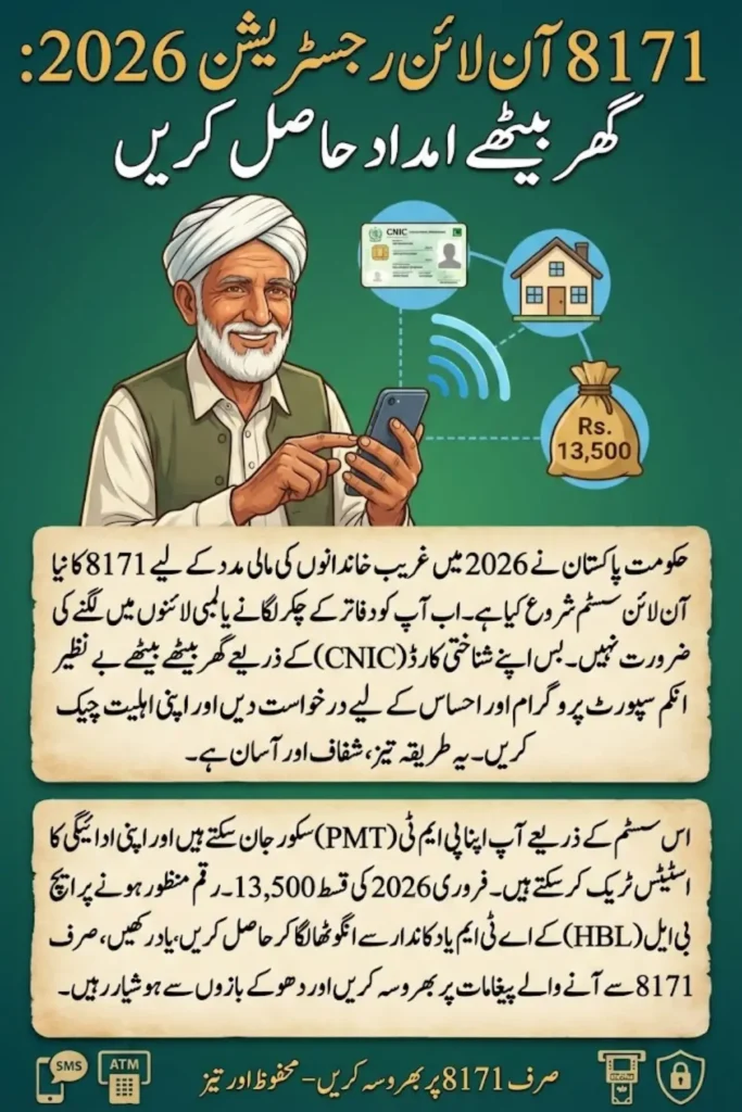 8171 Registration Form Online Apply 2026 CNIC Verification, PMT Score and BISP Rs. 13,500 Explained