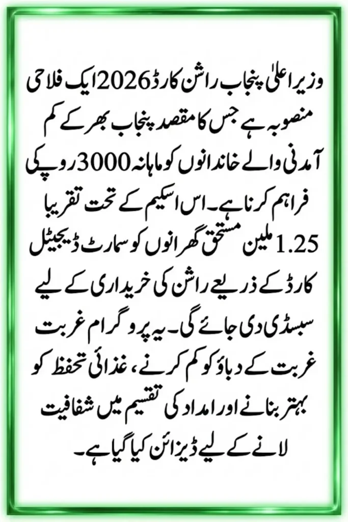 CM Punjab Ration Card 2026 – Complete Guide to Monthly 3000 Assistance for Deserving Families