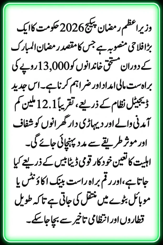 Prime Minister Ramzan Package 2026 Registration, Eligibility and Benefits Guide