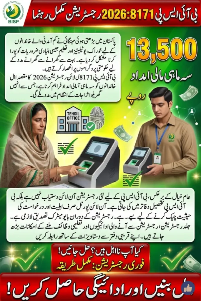 BISP 8171 Online Registration 2026 Complete Guide to Eligibility, Documents, Status Check & Rs. 13,500 Payment