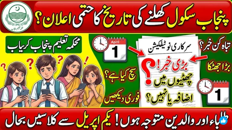 Punjab Schools Reopening Date Confirmed: Classes to Resume from April 1 Across Punjab