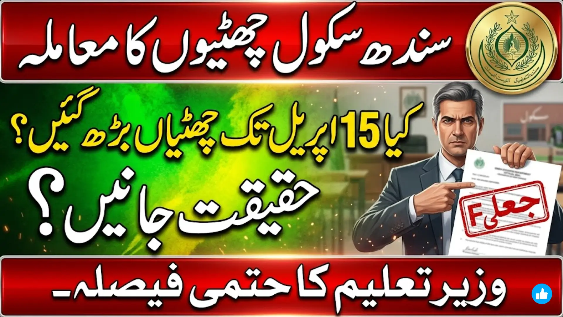 Sindh School Holidays Extension News 2026: Minister Rejects Fake Notification Circulating Online