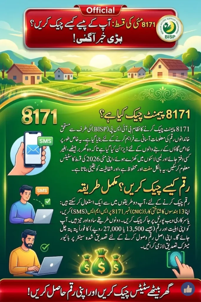 8171 Payment CNIC Check Online 2026 Check BISP May Payment Status by CNIC Easily