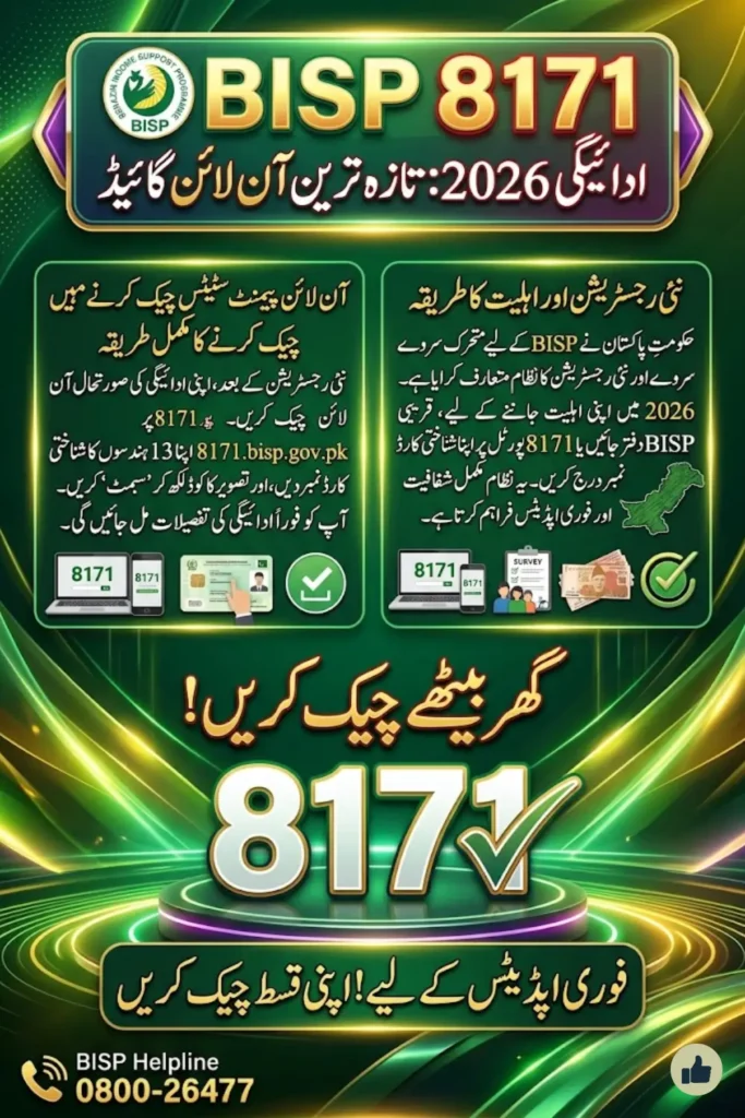 How to Check BISP 8171 Payment Online After New Registration 2026 Using CNIC Complete Guide