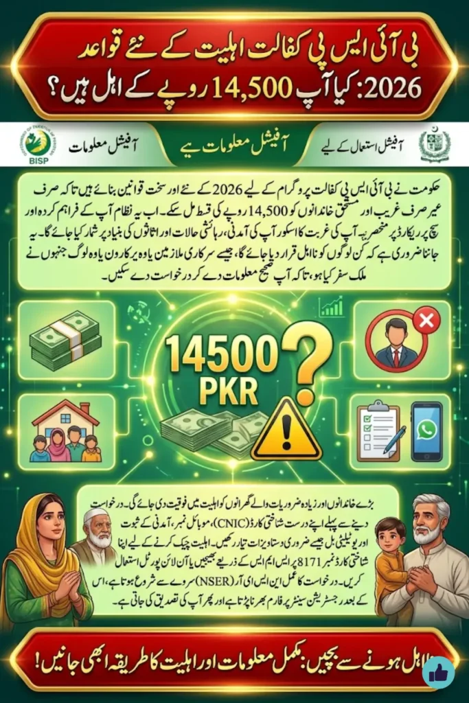 New BISP Kafaalat Eligibility Rules 2026: How to Qualify for 14500 Installment in Pakistan