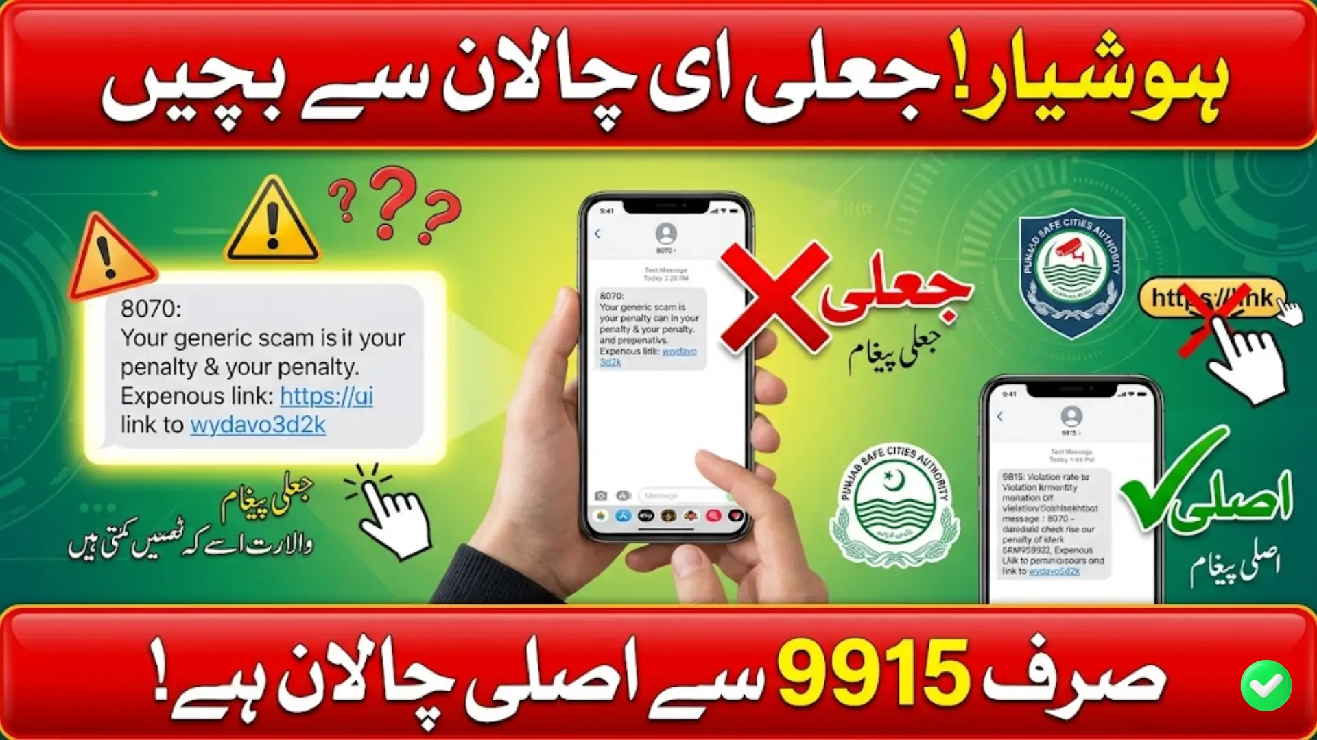 Punjab Safe Cities Authority Alert on Fraudulent E-Challan SMS PSCA Warns About Fake 8070 Messages