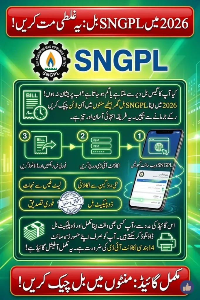 SNGPL Bill Check Online 2026 Complete Guide to Check, Download & Verify Sui Gas Bill